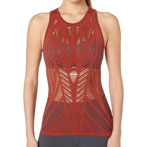 ALO Yoga Vixon Cut Out Sleeveless Muscle Tank Top Rust Brown Size Small